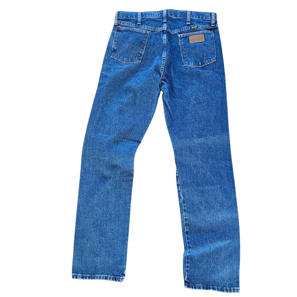 Wrangler Cowboy Cut Jeans Mens Size 35 X 34 Blue 13MWZGK Medium Wash 100% Cotton - Picture 3 of 9